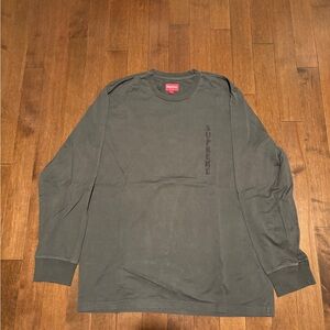 Supreme Men's Dark Gray Long Sleeve Tee